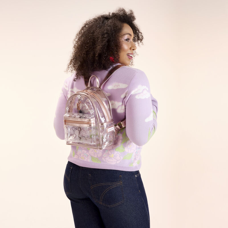 Loungefly Clear Floral Mini Backpack LFlifestyle2 view 3